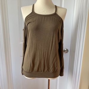 Allegrace Green Cold Shoulder Tunic Top Size L